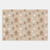 Gingerbrood Man Cookie Snowflake Holiday Baking Inpakpapier Vel (Voorkant 3)