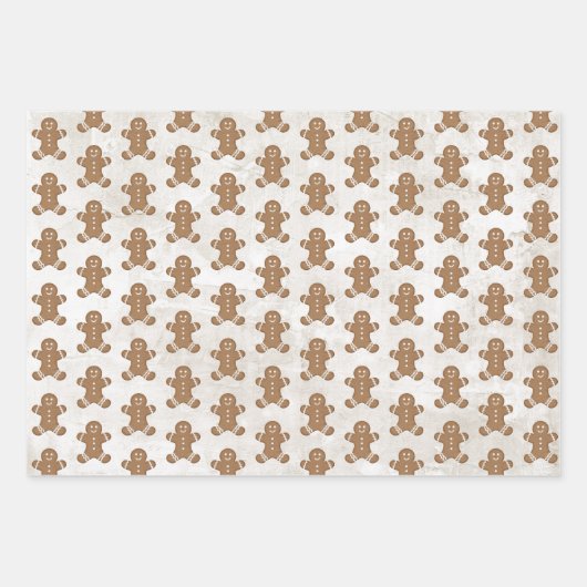 Gingerbrood Man Cookie Snowflake Holiday Baking Inpakpapier Vel (Voorkant 3)