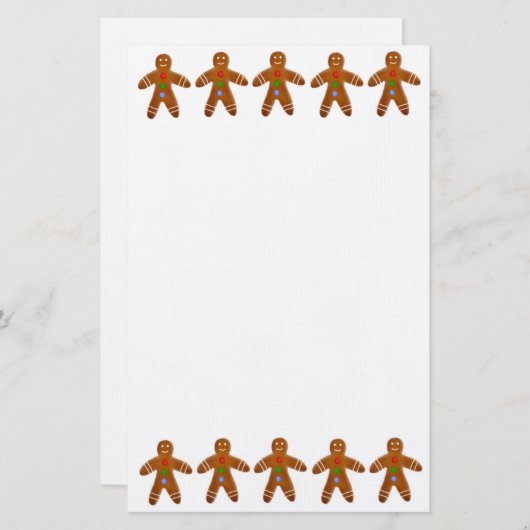 Gingerbrood Man Cookie Stationery Briefpapier (Voorkant / Achterkant)