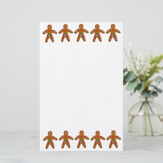 Gingerbrood Man Cookie Stationery Briefpapier (Staand voorkant)