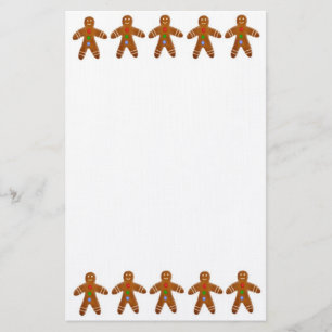 Gingerbrood Man Cookie Stationery Briefpapier