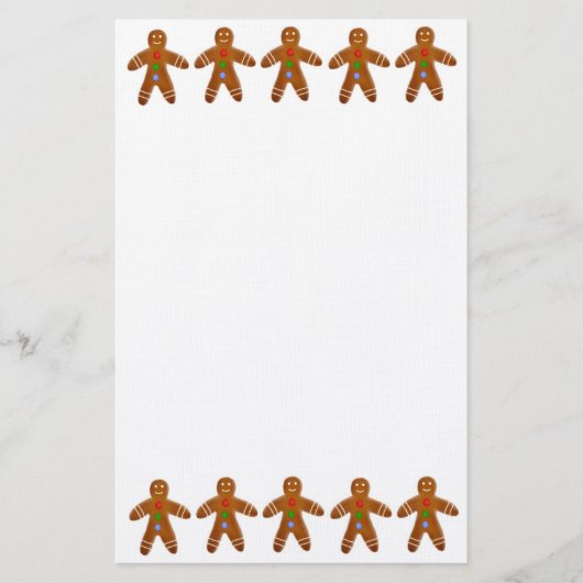 Gingerbrood Man Cookie Stationery Briefpapier (Voorkant)
