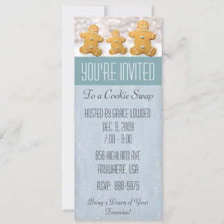 Gingerbrood Man Cookie Swap Uitnodiging