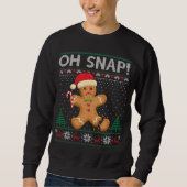 Gingerbrood Man Cookie Ugly Sweater Oh Snap Christ (Voorkant)