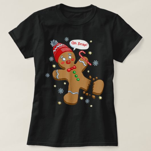 Gingerbrood Man Cookie X Mas Oh Snap Funny Cute Ch T-shirt (Design voorkant)