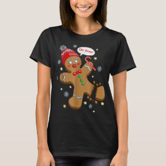 Gingerbrood Man Cookie X Mas Oh Snap Funny Cute Ch T-shirt