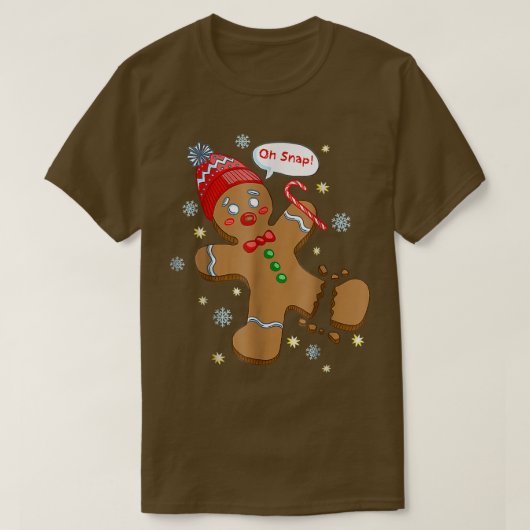 Gingerbrood Man Cookie X-Mas Oh Snap Funny Cute Ch T-shirt (Design voorkant)