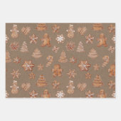 Gingerbrood Man Cookies Cute Kerstmis Inpakpapier Vel (Voorkant)