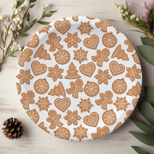 Gingerbrood Man Cookies Cute Kerstmis Papieren Bordje