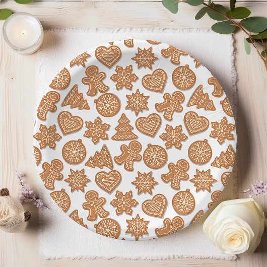 Gingerbrood Man Cookies Cute Kerstmis Papieren Bordje