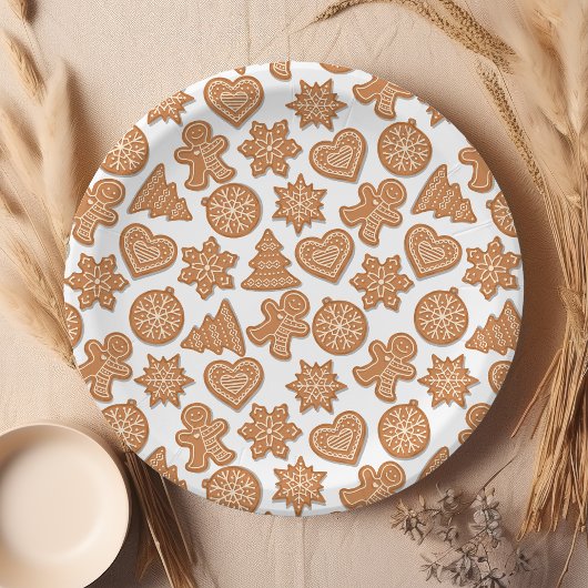 Gingerbrood Man Cookies Cute Kerstmis Papieren Bordje