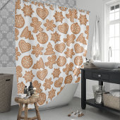 Gingerbrood Man Cookies Cute Whimsical Douchegordijn