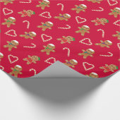 Gingerbrood Man Cookies Pattern Cadeaupapier (Hoek)