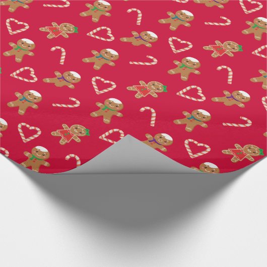 Gingerbrood Man Cookies Pattern Cadeaupapier (Hoek)