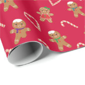Gingerbrood Man Cookies Pattern Cadeaupapier (Rol Hoek)
