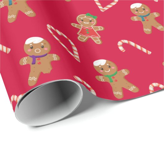 Gingerbrood Man Cookies Pattern Cadeaupapier (Rol Hoek)
