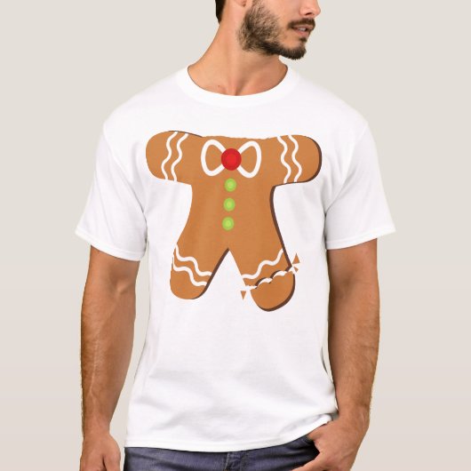 Gingerbrood Man Costume Funny Kerstmis T-shirt (Voorkant)