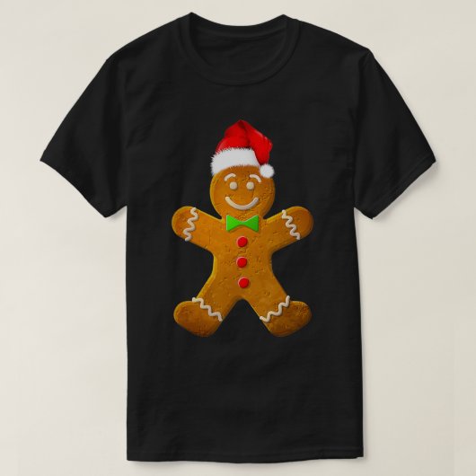 Gingerbrood Man Costume Santa Claus Pet Kerstmis T-shirt (Design voorkant)