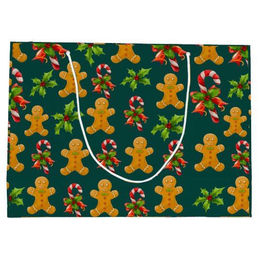 Gingerbrood Man Design Groot Cadeauzakje (Achterkant)