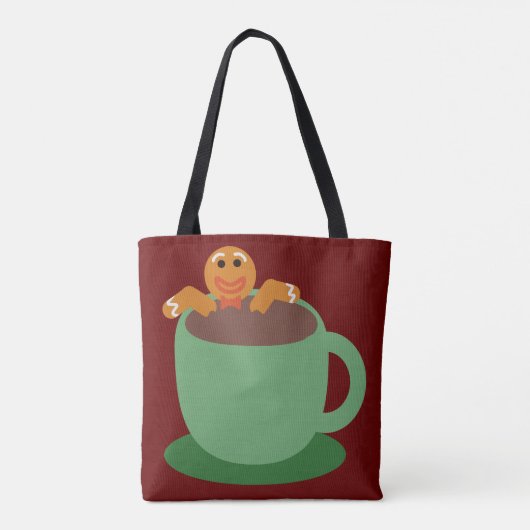Gingerbrood Man die Cocoa Holiday Fun Toon La Tote Bag (Achterkant)