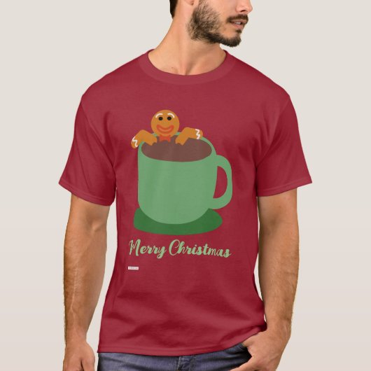 Gingerbrood Man die Cocoa Holiday Fun verzacht T-shirt (Voorkant)