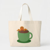 Gingerbrood Man die de Cocoa Holiday Fun Toon verl Grote Tote Bag (Voorkant)