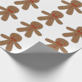 Gingerbrood Man die een Stropdas van de Bow heeft Cadeaupapier (Hoek)