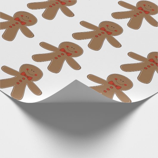 Gingerbrood Man die een Stropdas van de Bow heeft Cadeaupapier (Hoek)
