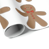 Gingerbrood Man die een Stropdas van de Bow heeft Cadeaupapier (Rol Hoek)