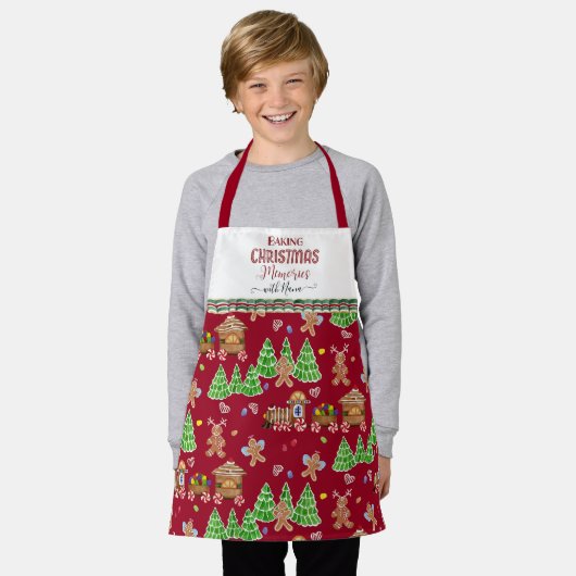 GingerBrood Man die kerstherinneringen aan het bak Schort (Gedragen)