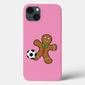 Gingerbrood Man die voetbal speelt Case-Mate iPhone Case (Achterkant)
