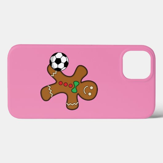 Gingerbrood Man die voetbal speelt Case-Mate iPhone Case (Achterkant (horizontaal))