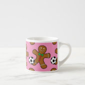 Gingerbrood Man die voetbal speelt Espresso Kop (Rechts)