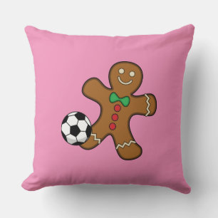 Gingerbrood Man die voetbal speelt Kussen