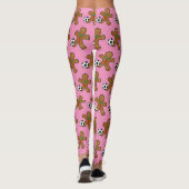 Gingerbrood Man die voetbal speelt Leggings (Achterkant)