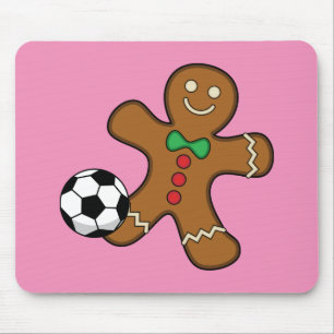 Gingerbrood Man die voetbal speelt Muismat