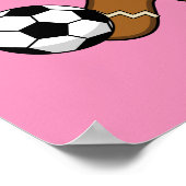 Gingerbrood Man die voetbal speelt Poster (Hoek)