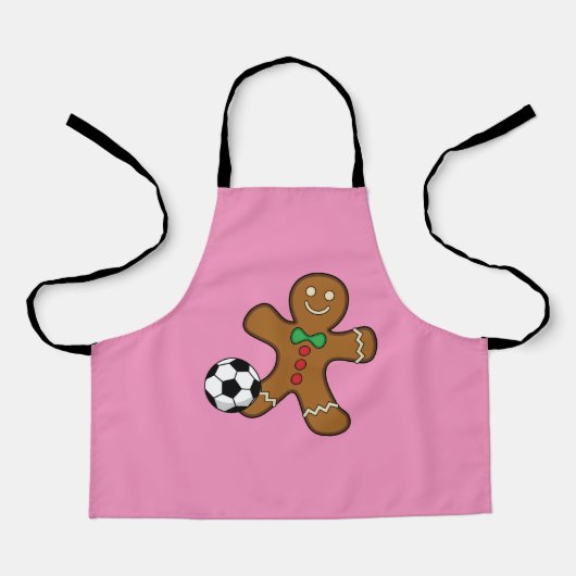 Gingerbrood Man die voetbal speelt Schort (Voorkant)