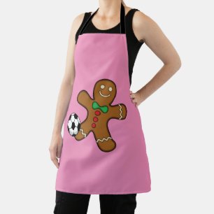 Gingerbrood Man die voetbal speelt Schort