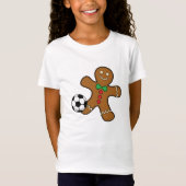 Gingerbrood Man die voetbal speelt T-shirt (Voorkant)