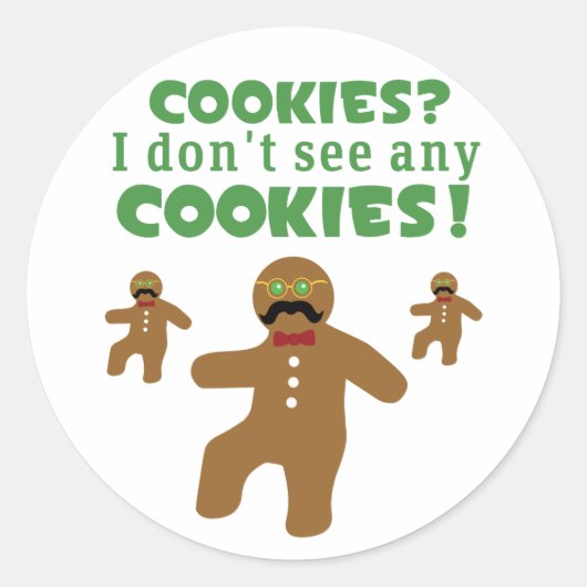 Gingerbrood Man Disguise Ronde Sticker (Voorkant)