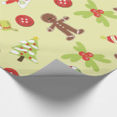 Gingerbrood Man en kerstgerechten Cadeaupapier (Hoek)