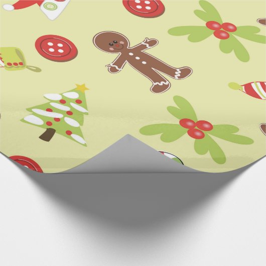 Gingerbrood Man en kerstgerechten Cadeaupapier (Hoek)