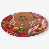 Gingerbrood Man en Snoep Papier Borden Papieren Bordje (Gekanteld)