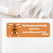Gingerbrood Man en Snoep Return Address Labels (Insitu)