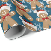 Gingerbrood Man en Snowflakes Cadeaupapier (Rol Hoek)