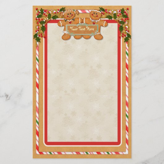 Gingerbrood Man en Vrouw Briefpapier (Voorkant)