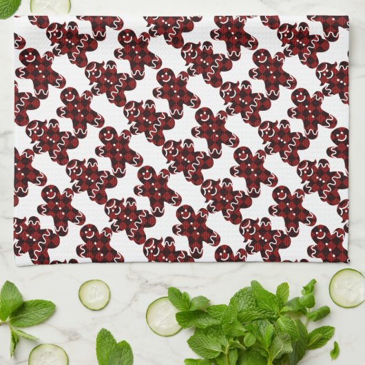 Gingerbrood Man en Vrouwen Theedoek (Gevouwen)