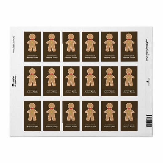 Gingerbrood Man Etiket (Full Sheet)