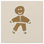 Gingerbrood Man Fabric Stof (Close Up)
